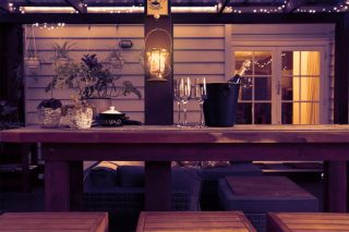 Rural Massage, Ohaupo, Near Hamilton, Accommodation deck bar at night